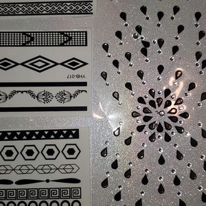 Temporary Tattoos Tribal and Rhinestones